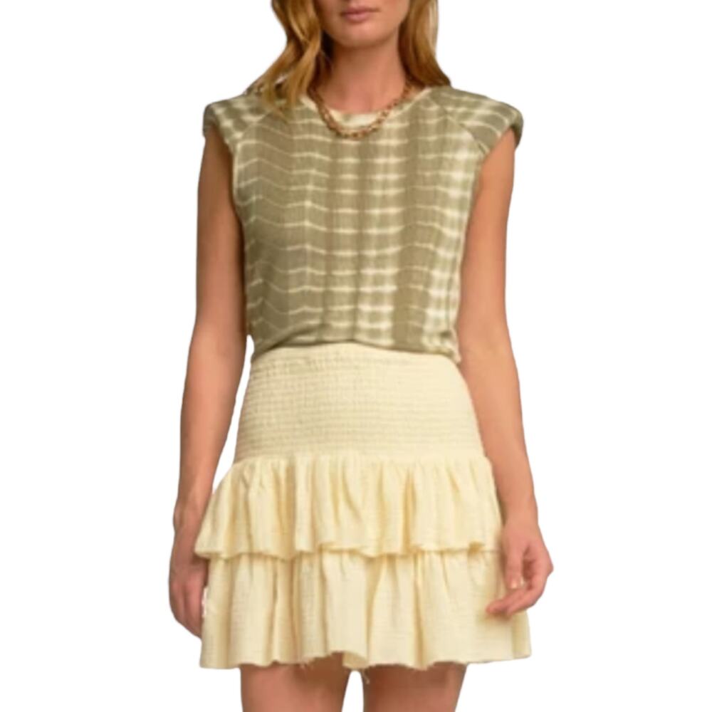 Sen Sage Tie Dye Padded Shoulder Top Size S